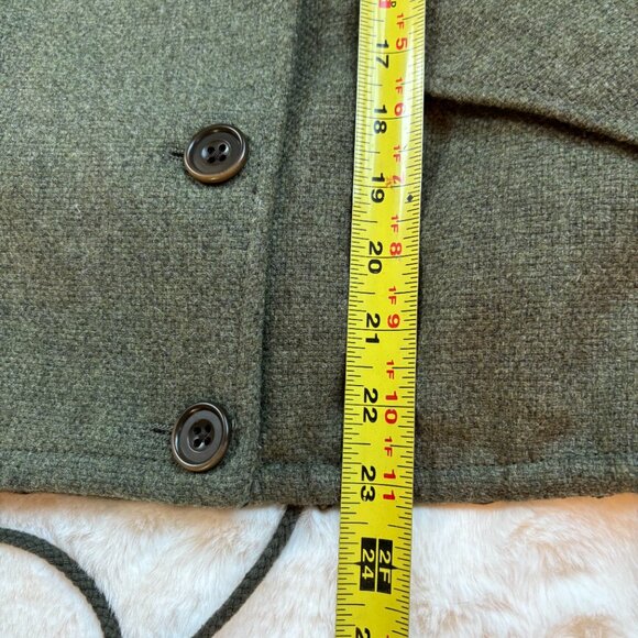 Gap Women's 100% Wool Olive Green Tweed Jacket, Size: L - Picture 13 of 16